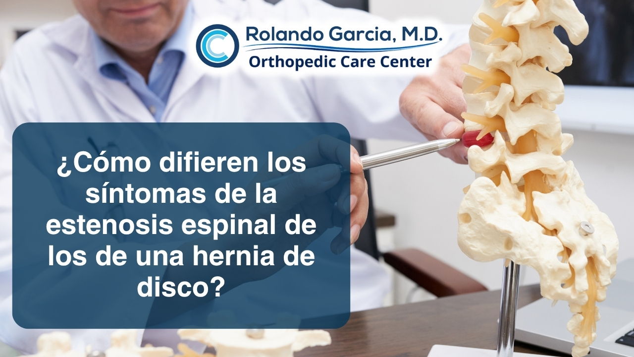 ¿Cómo difieren los síntomas de la estenosis espinal de los de una hernia de disco?