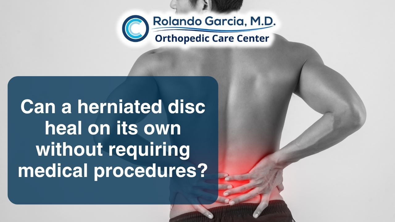 Can a herniated disc heal on its own without requiring medical procedures?